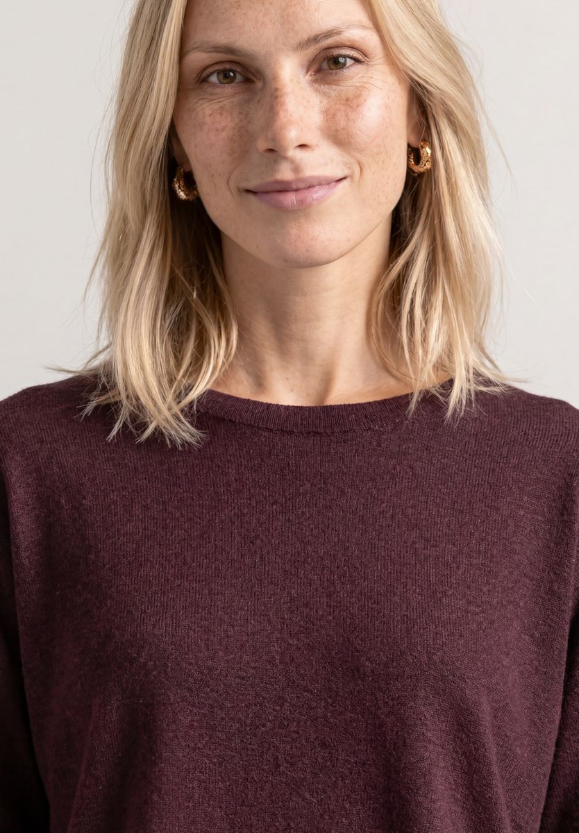 3/4-Arm Shirt in Strick-Optik