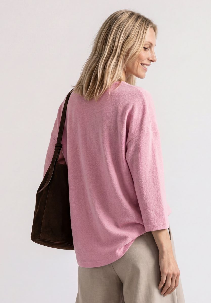 3/4-Arm Shirt in Strick-Optik