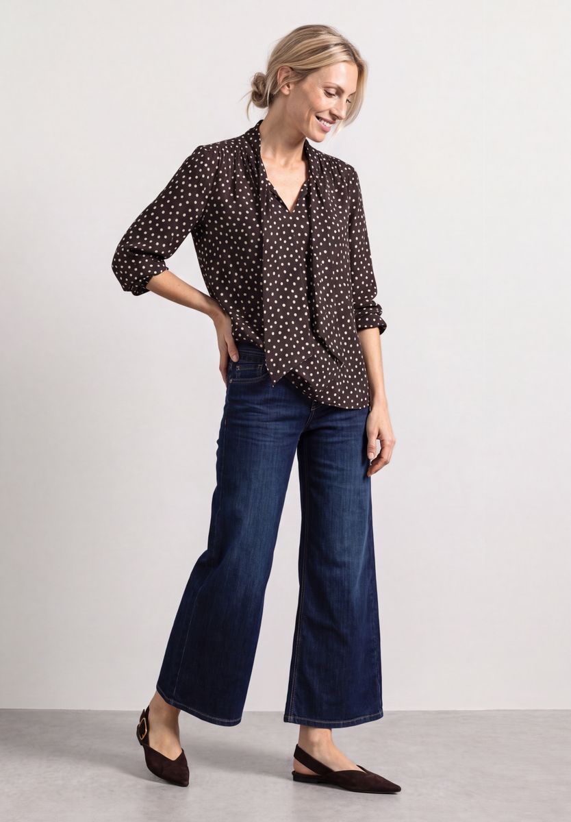 Langarm Bluse mit Schleifendetail
