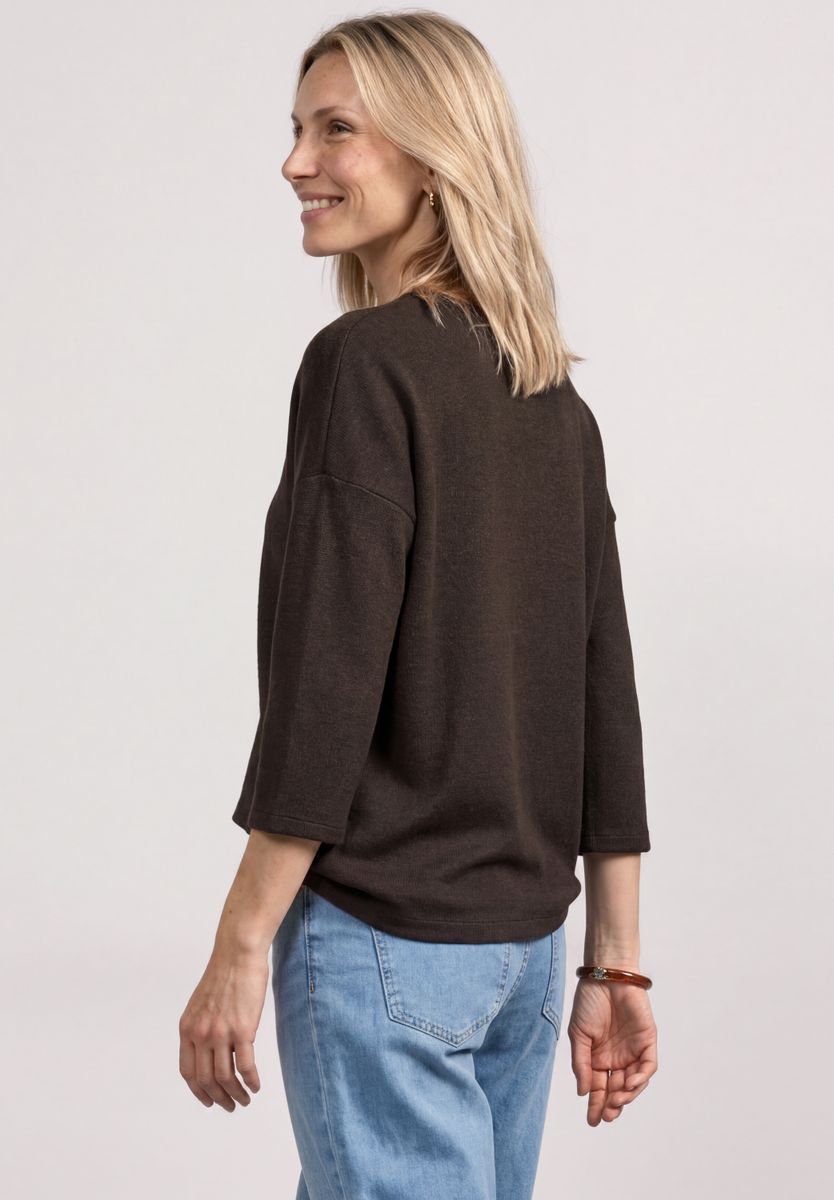3/4-Arm Shirt in Strick-Optik