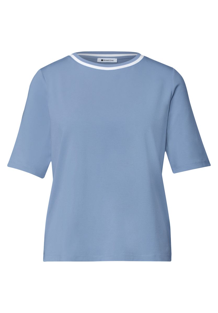 T-Shirt mit Rundhals und Kontrastdetail