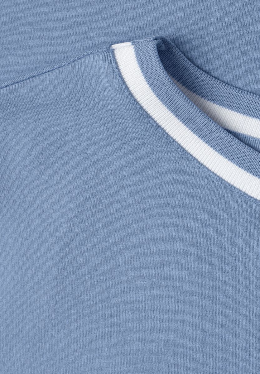 T-Shirt mit Rundhals und Kontrastdetail