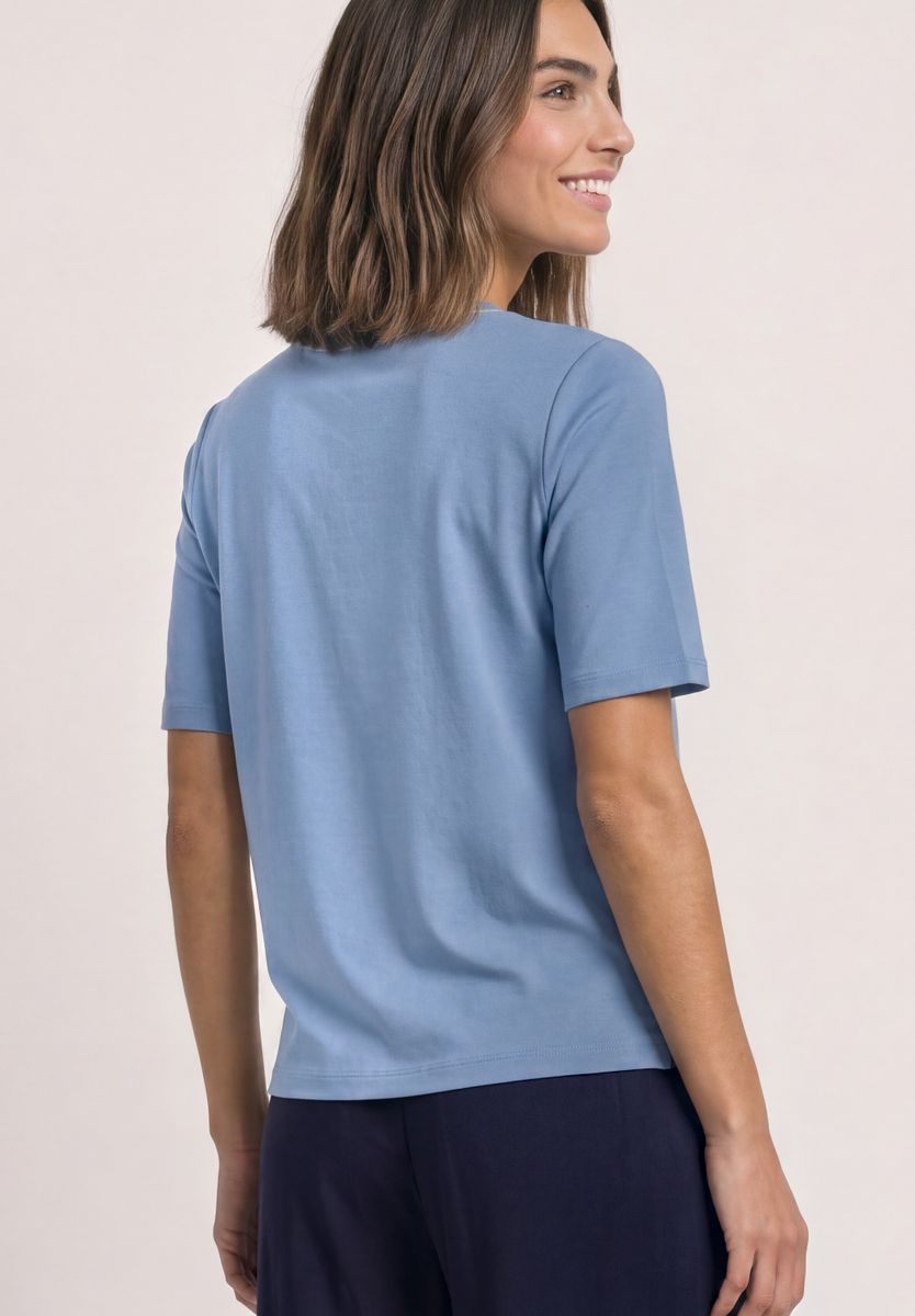 T-Shirt mit Rundhals und Kontrastdetail