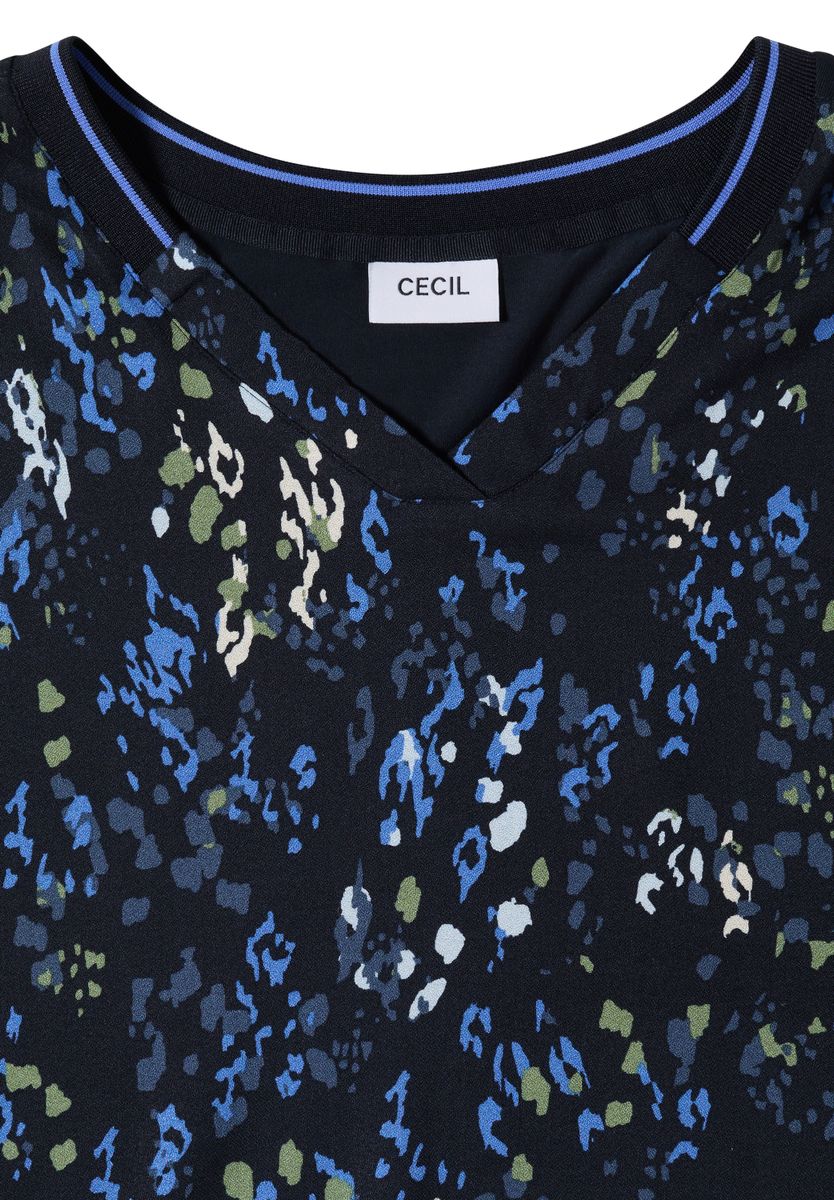 Kurzarm Blusenshirt mit Strukturmix