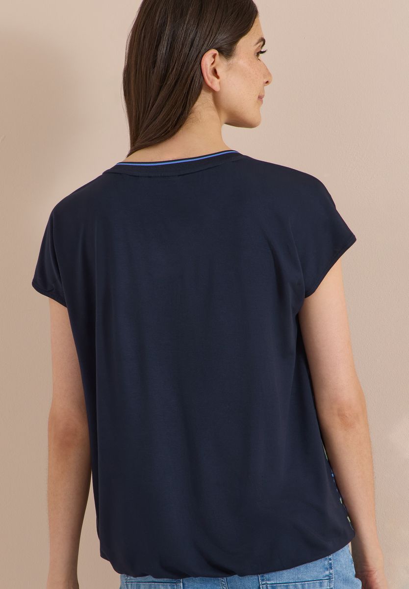 Kurzarm Blusenshirt mit Strukturmix
