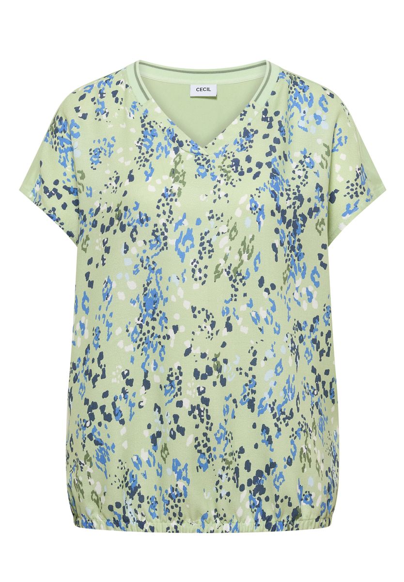 Kurzarm Blusenshirt mit Strukturmix