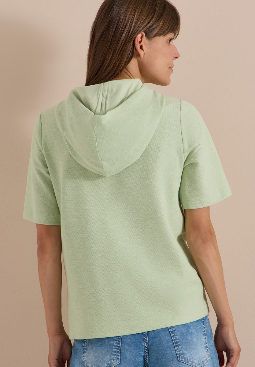 Kurzarm Shirt mit Kapuze und Wording