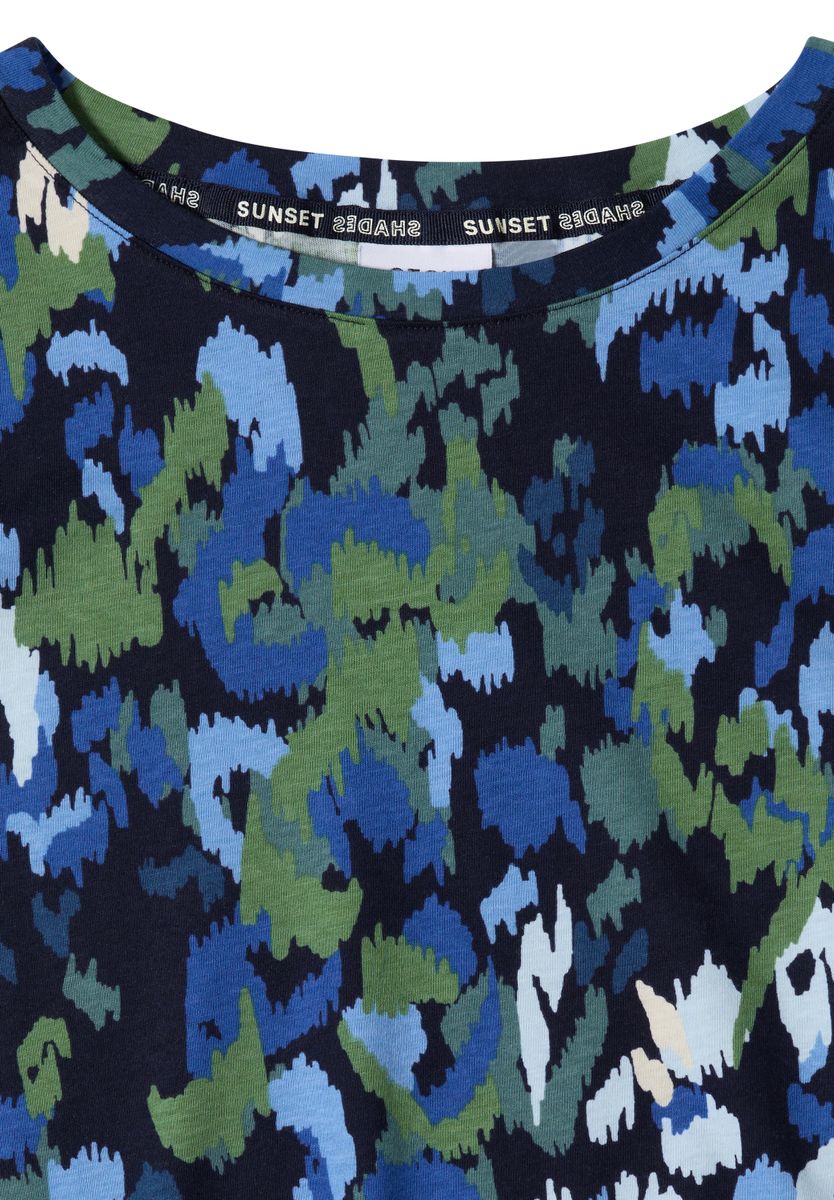 T-Shirt mit Boat Neck und Print