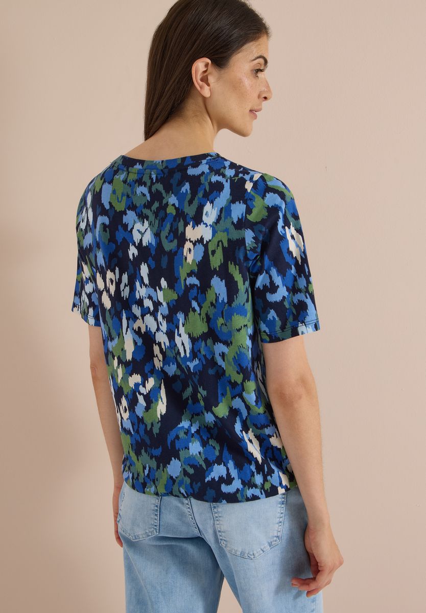 T-Shirt mit Boat Neck und Print