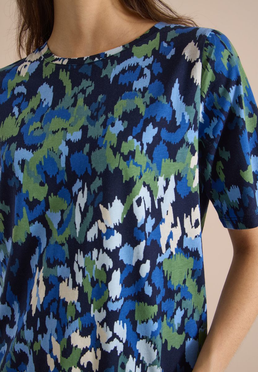 T-Shirt mit Boat Neck und Print