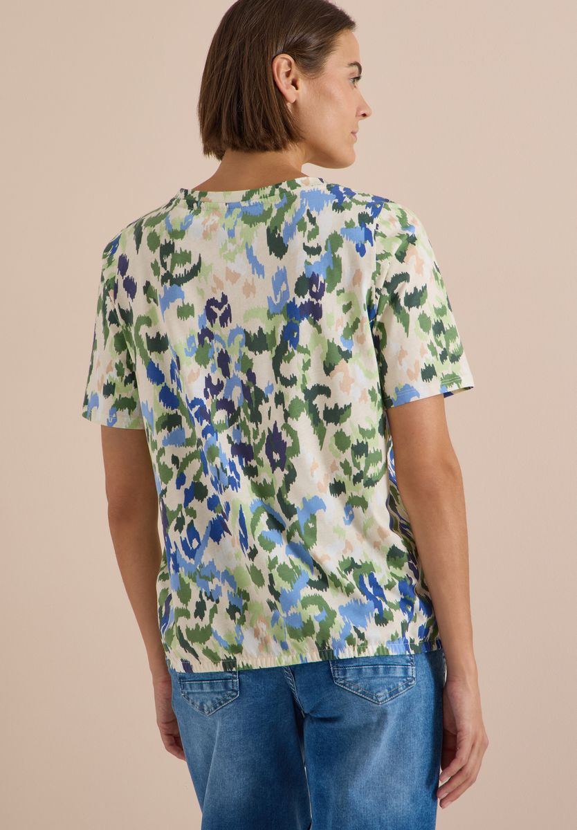 T-Shirt mit Boat Neck und Print