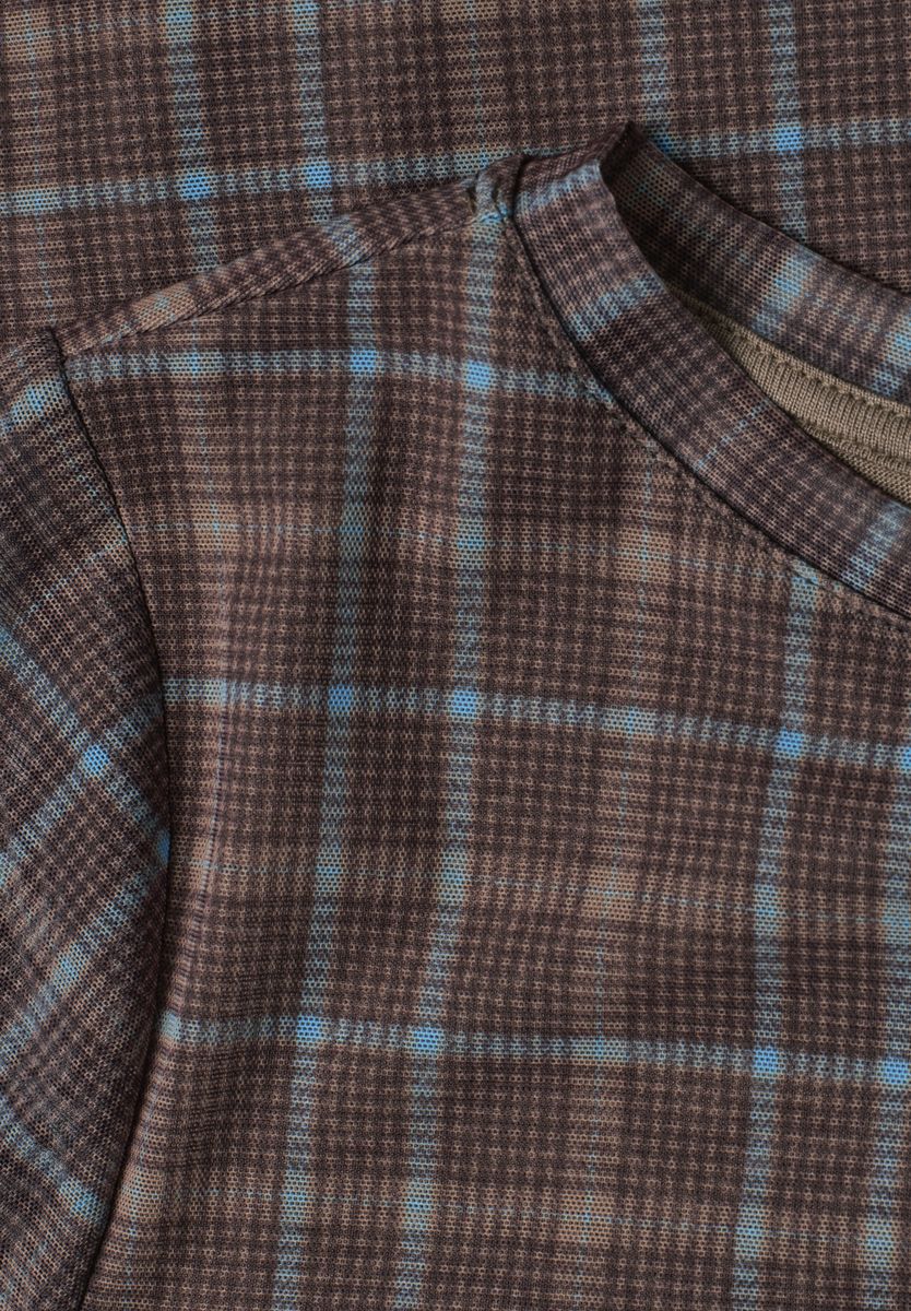 3/4-Arm Shirt aus Mesh mit Print