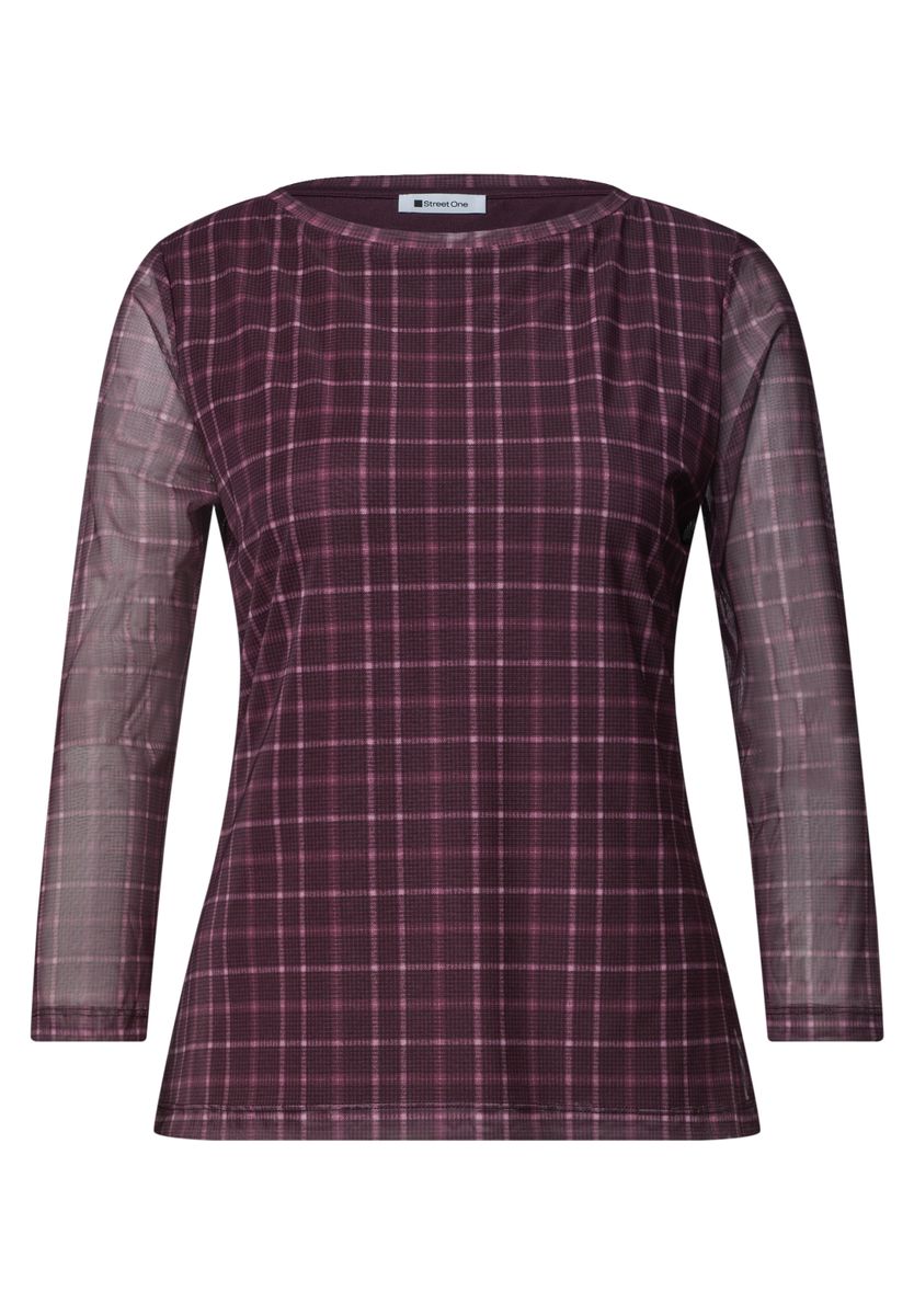3/4-Arm Shirt aus Mesh mit Print