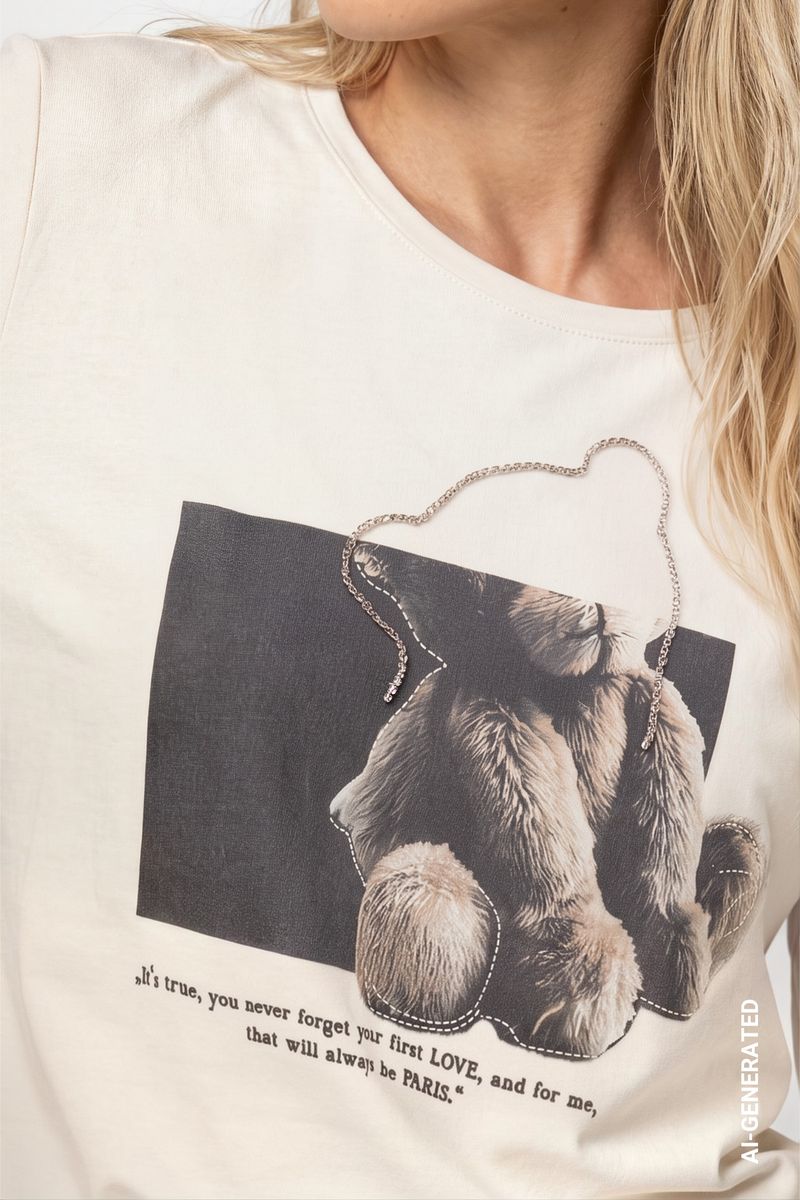 Langarmshirt mit Teddy-Print