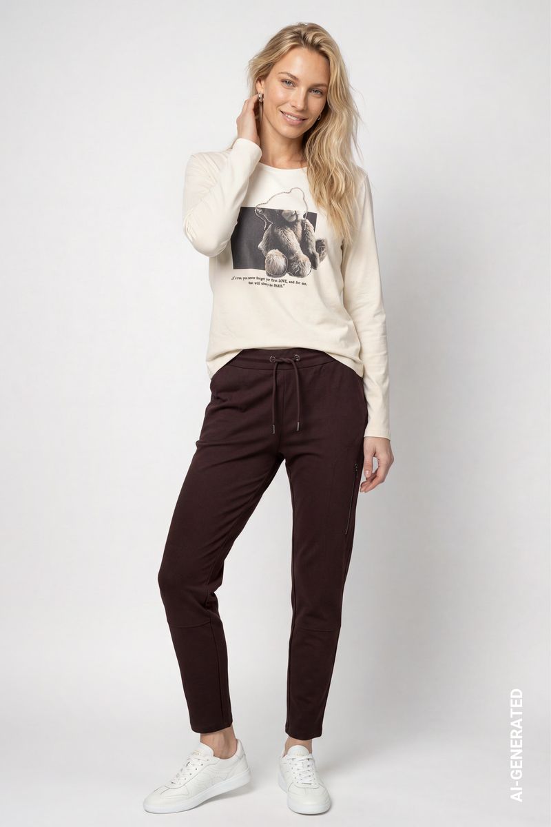 Langarmshirt mit Teddy-Print