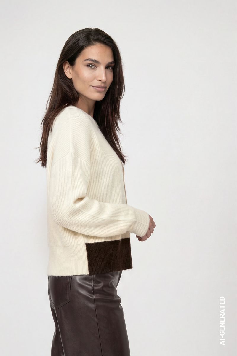 Strickpullover mit Colorblock