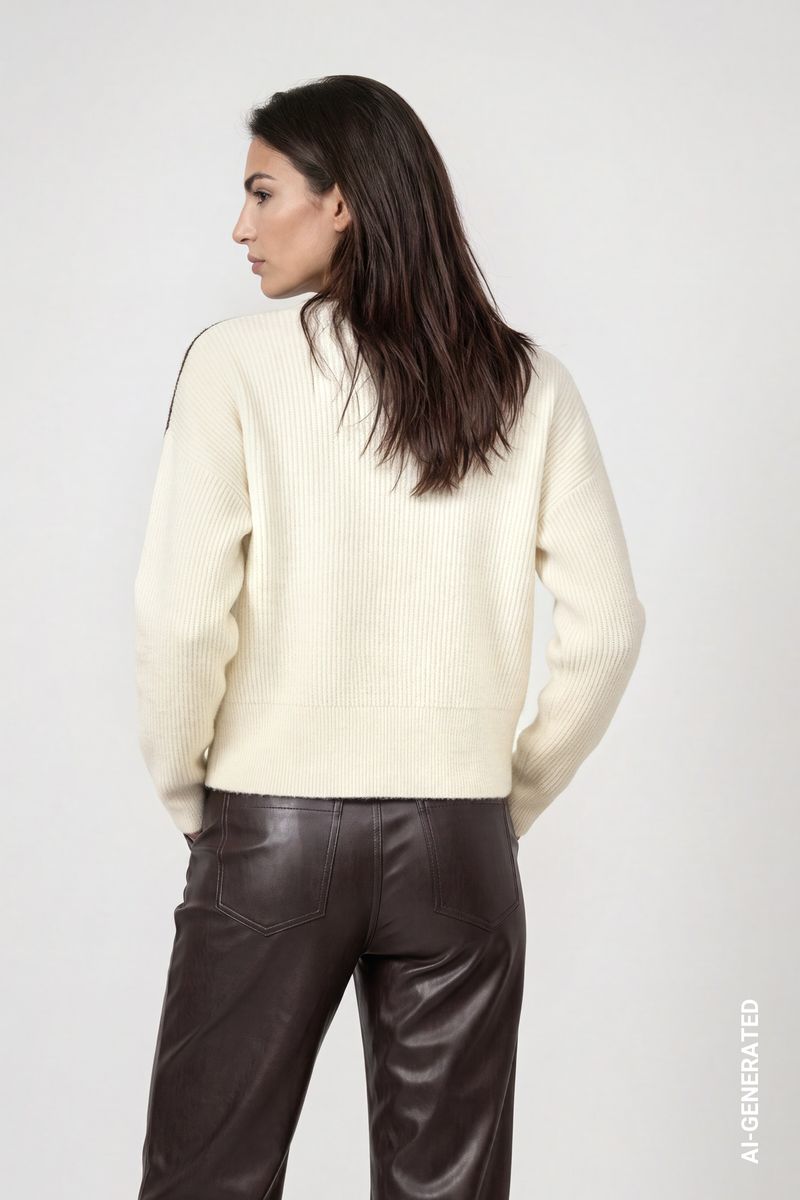 Strickpullover mit Colorblock