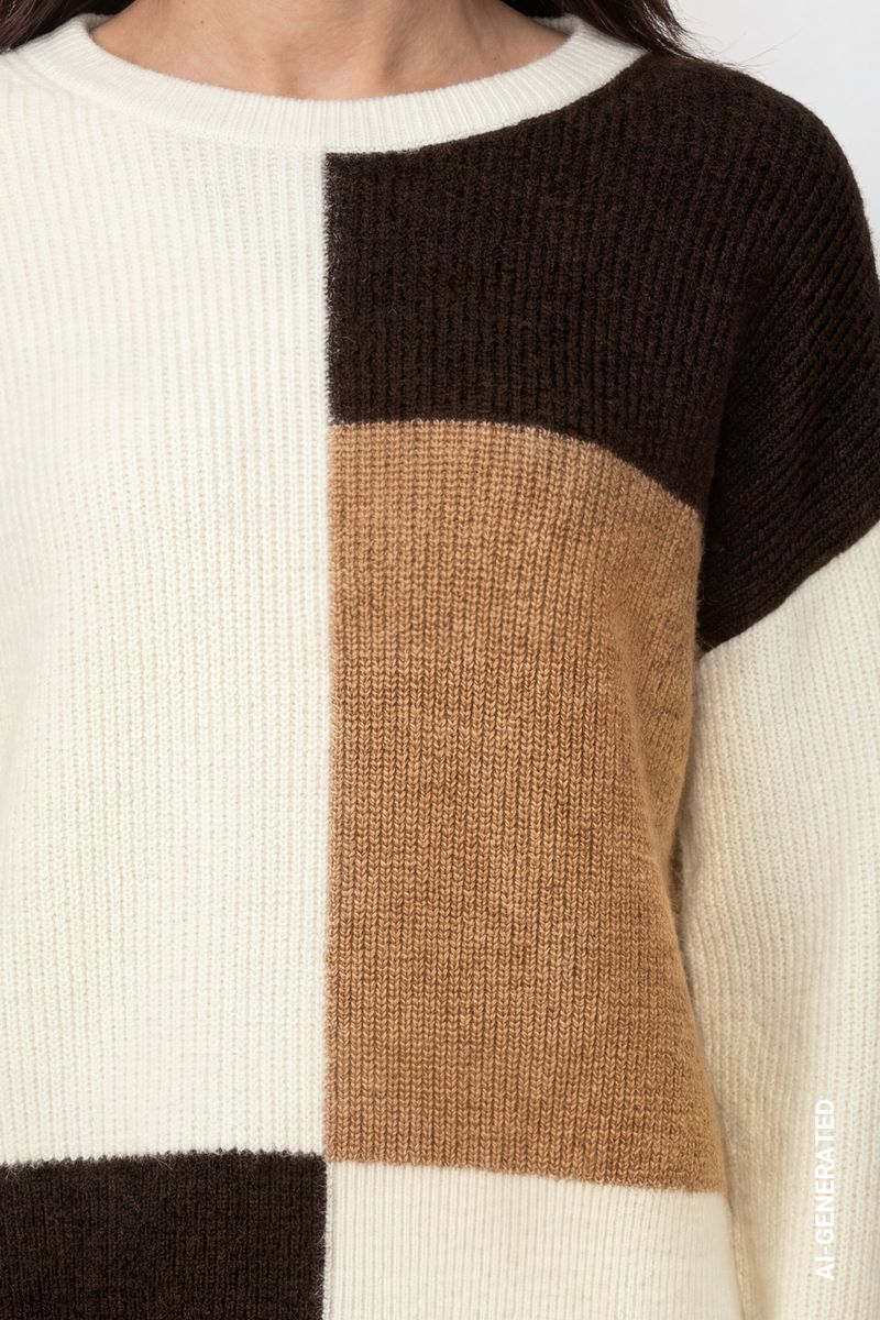 Strickpullover mit Colorblock