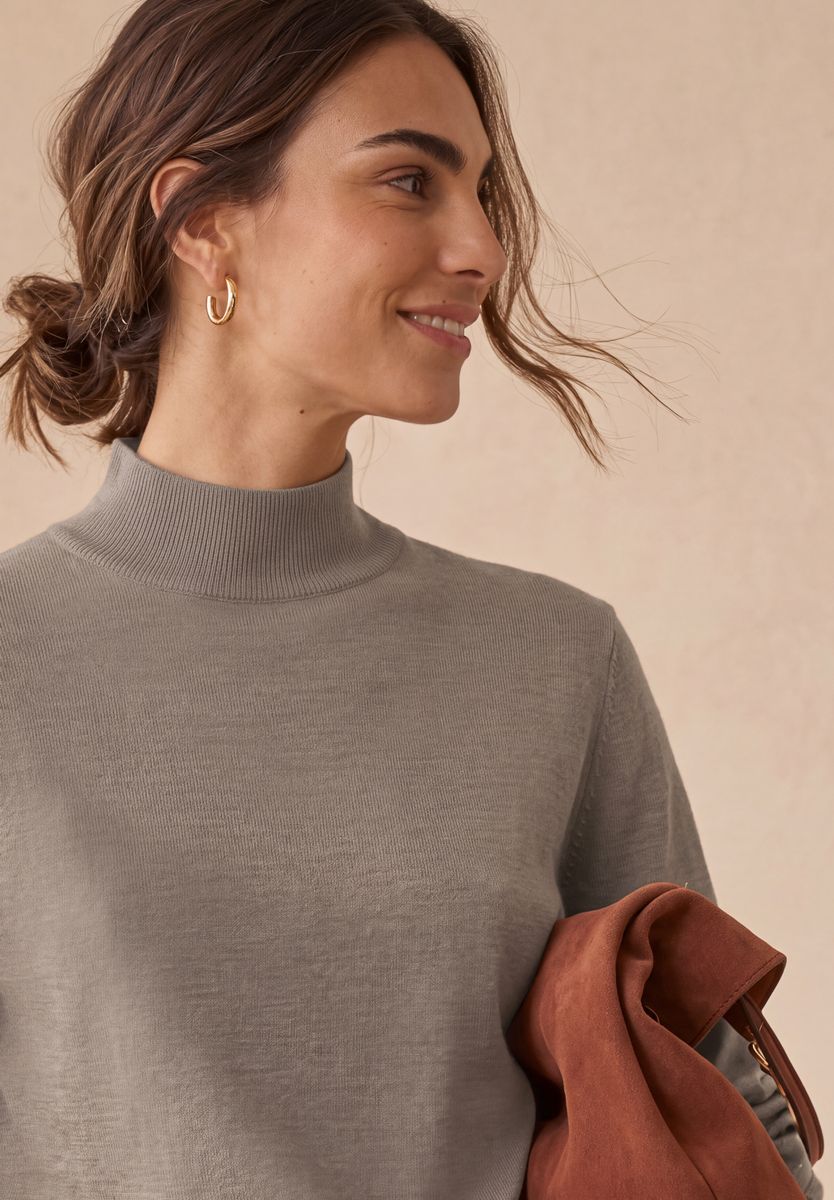 Basic Pullover mit Turtle Neck
