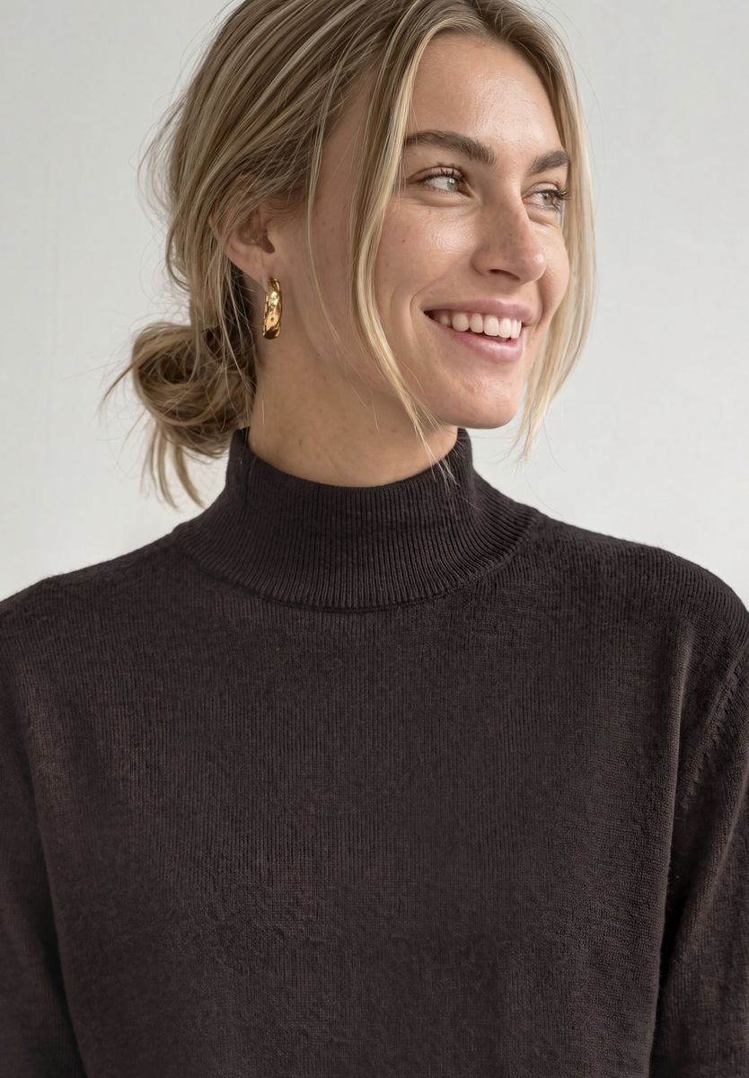 Basic Pullover mit Turtle Neck