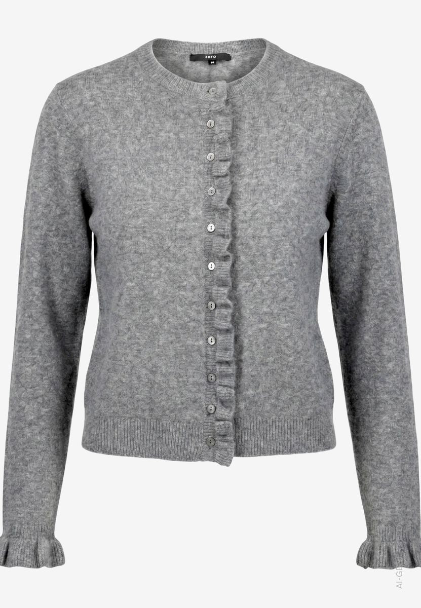 Strickjacke Damen  mit Rüschen