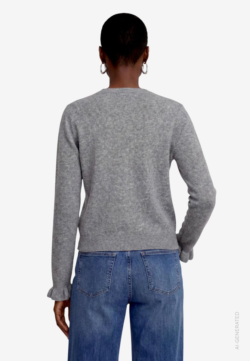 Strickjacke Damen  mit Rüschen