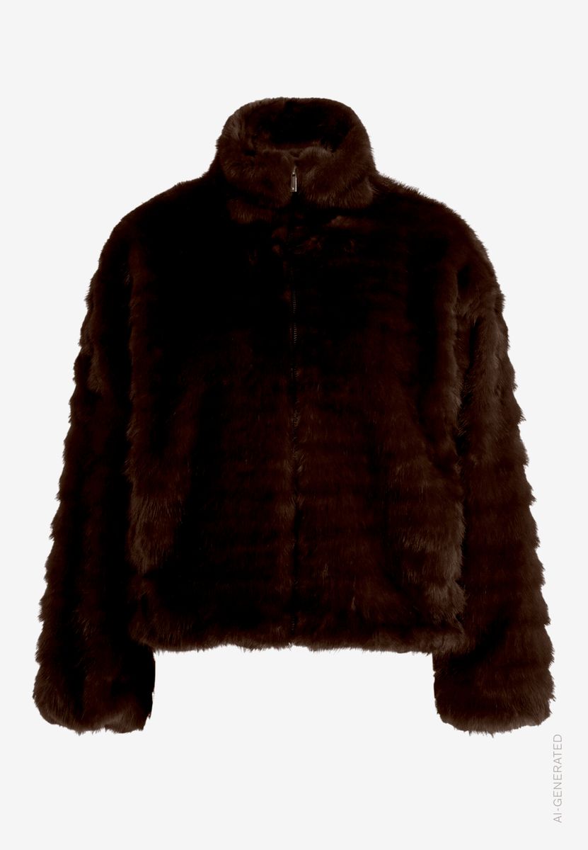 Kunstfell-Jacke mit Reißverschluss