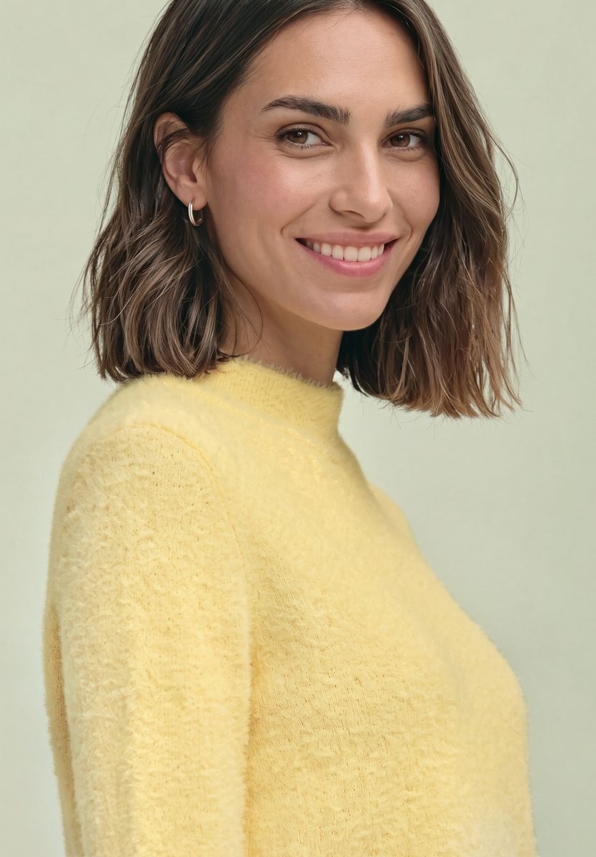 3/4-Arm Shirt mit Turtle Neck