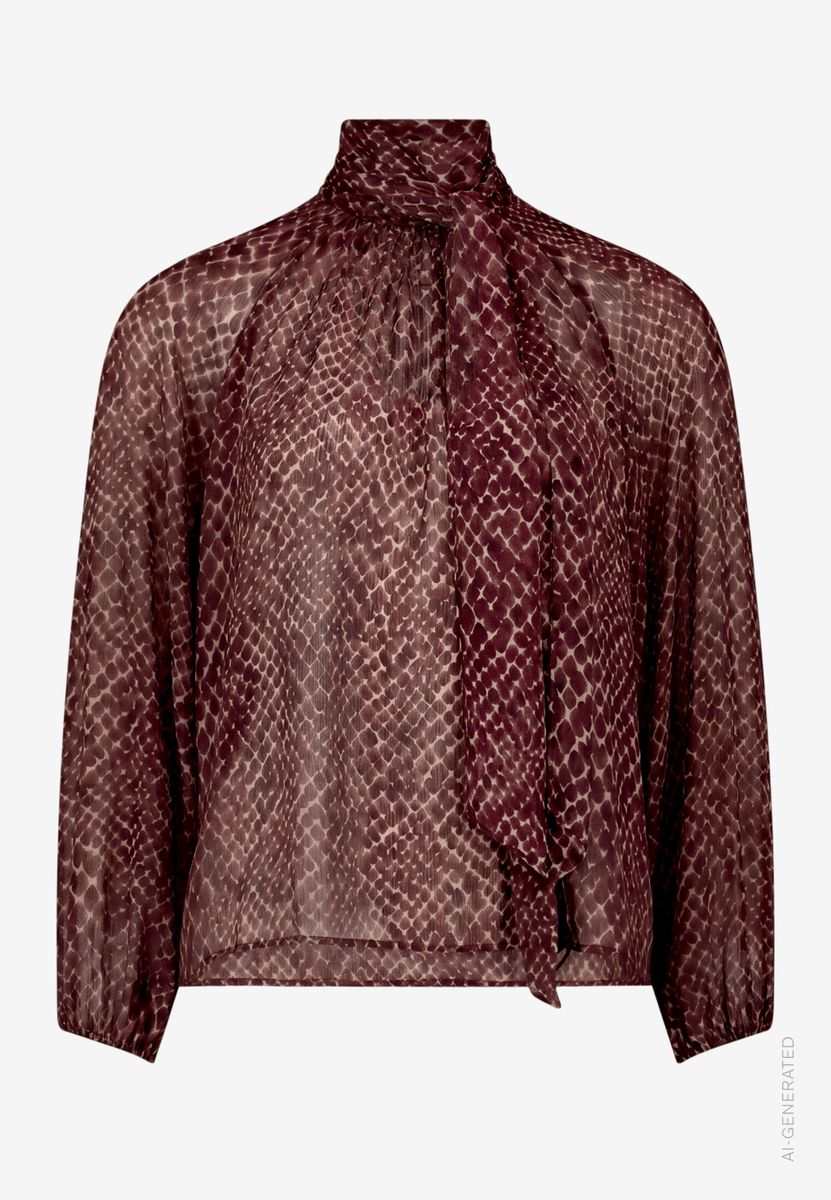 Damen Schluppenbluse  mit Animalprint