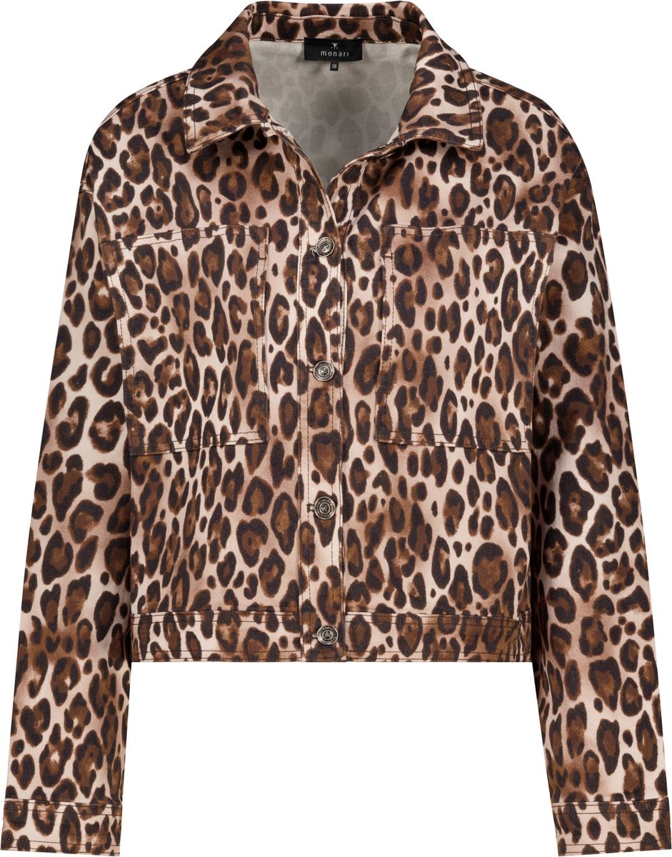 Jeansjacke mit Leomuster