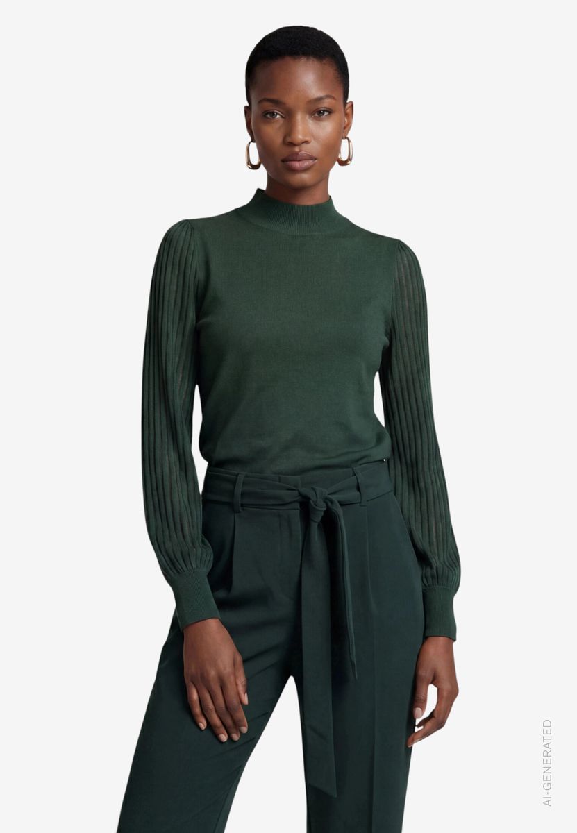 Damen Pullover  mit transparenten Ärmeln