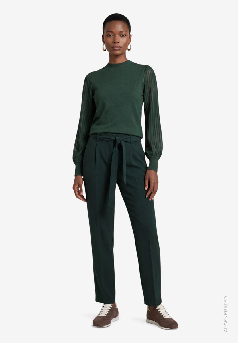Damen Pullover  mit transparenten Ärmeln