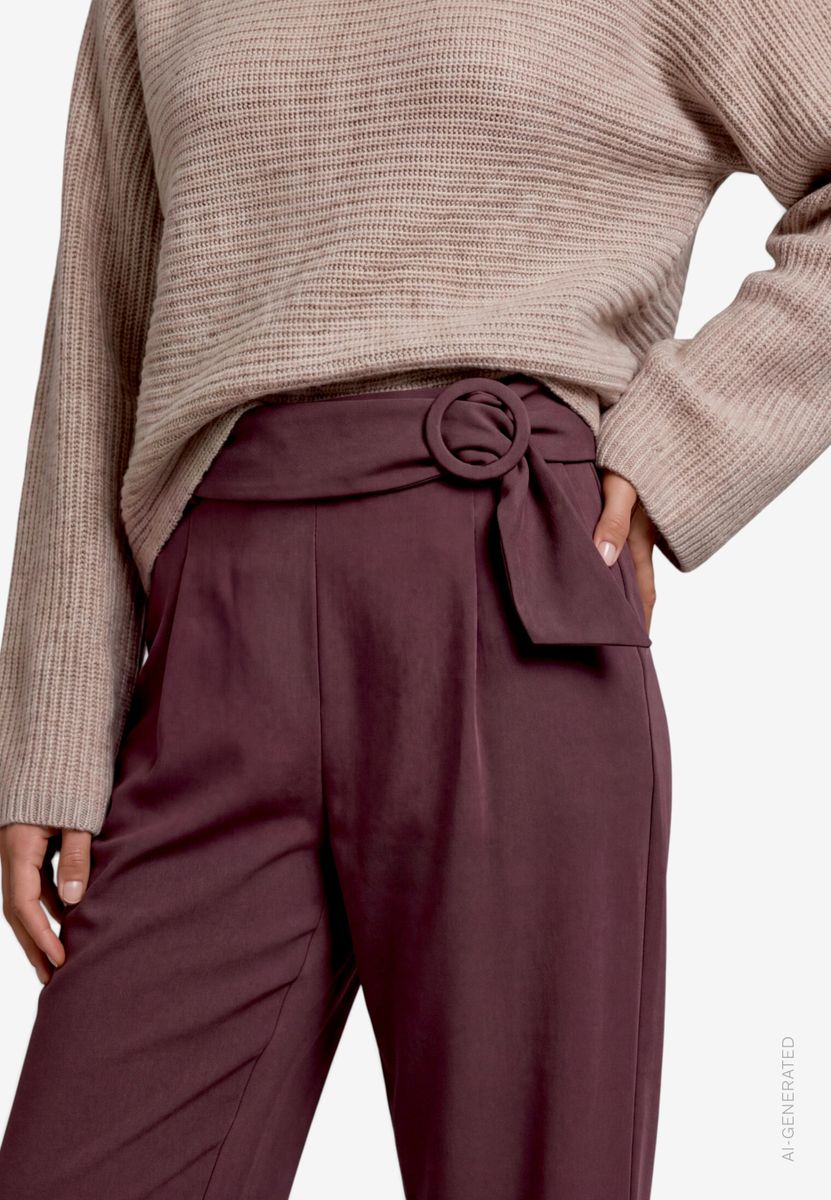 Damen Stoffhose  mit Gürtel