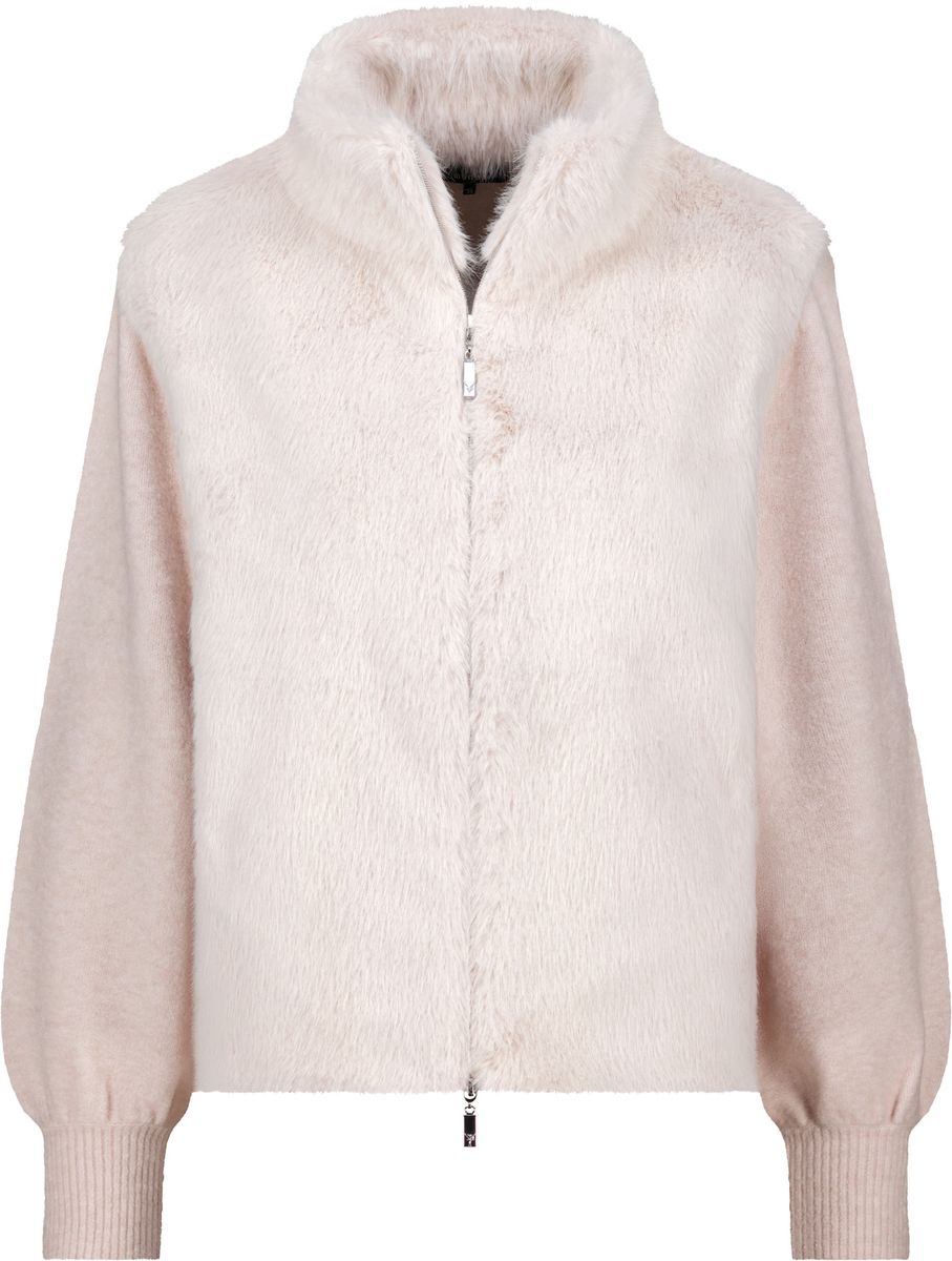 Strickjacke mit Kunstfell