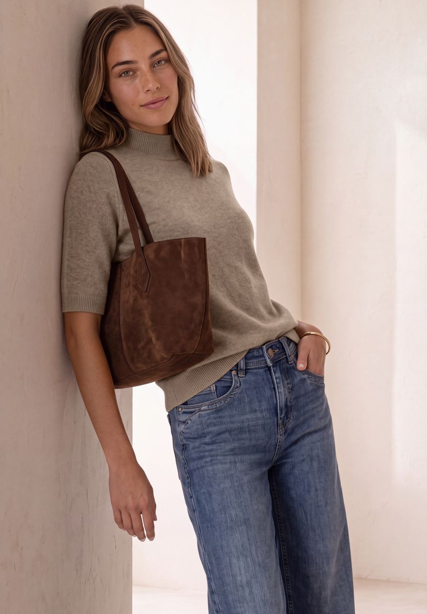 Kurzarm Pullover mit Turtle Neck