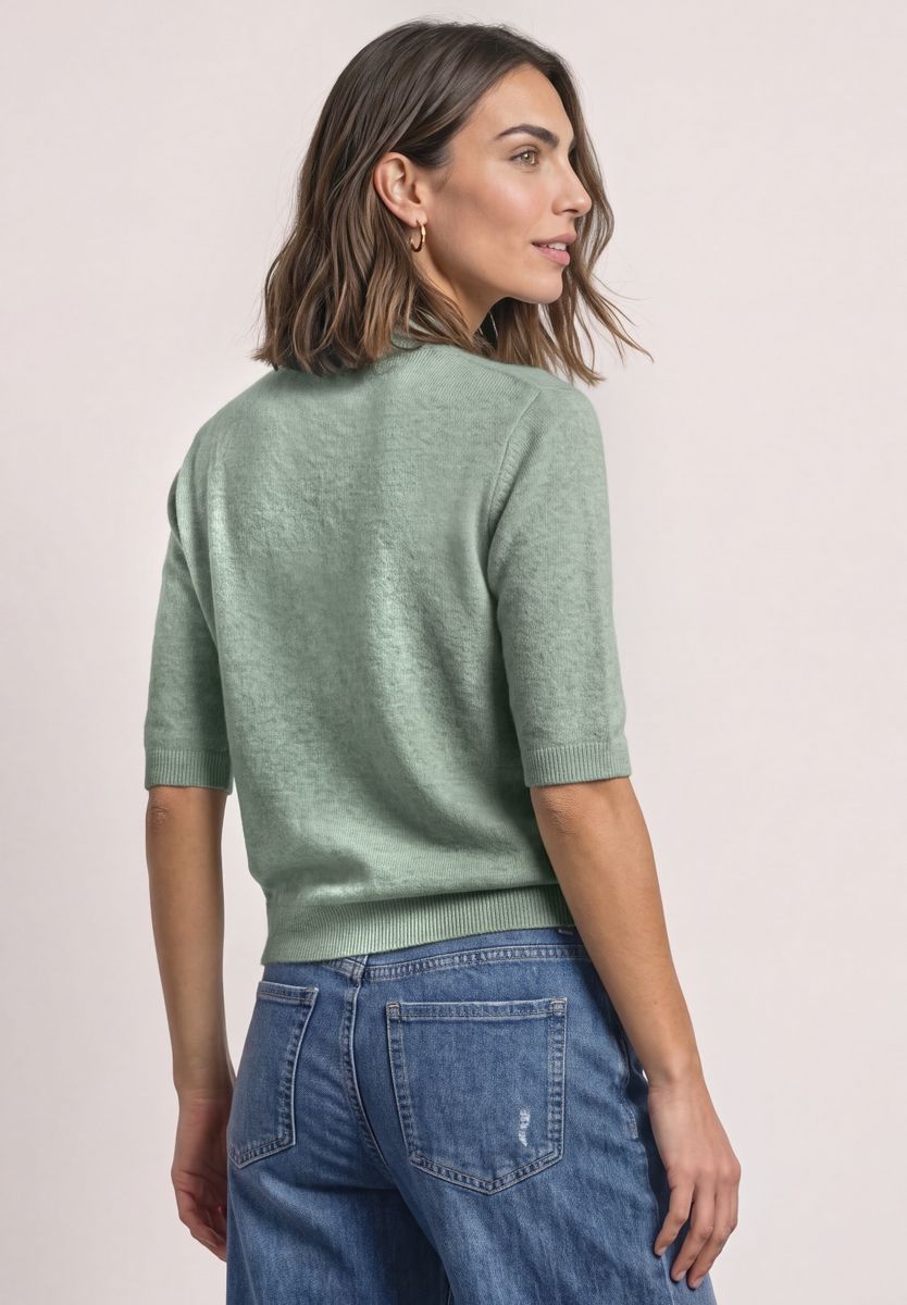 Kurzarm Pullover mit Turtle Neck