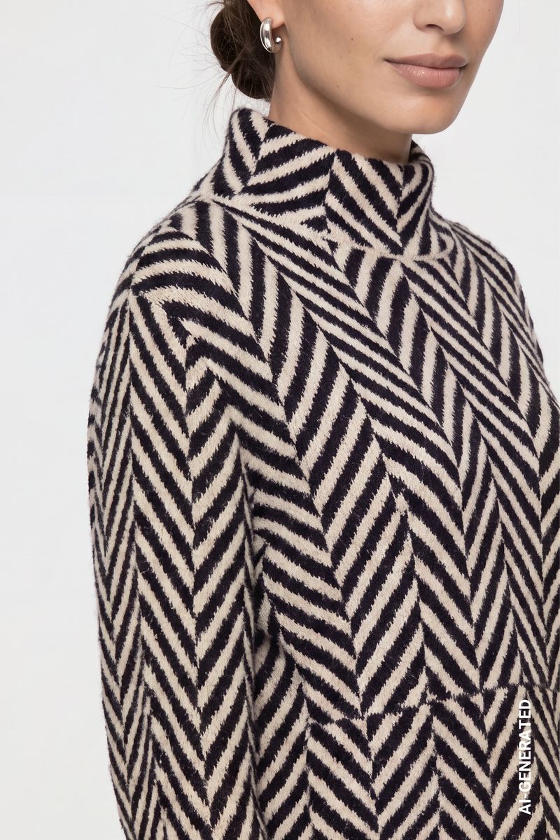 Strickpullover mit Fischgratmuster