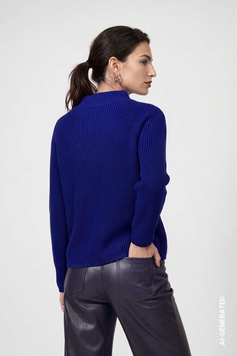 Strickpullover mit Stehkragen
