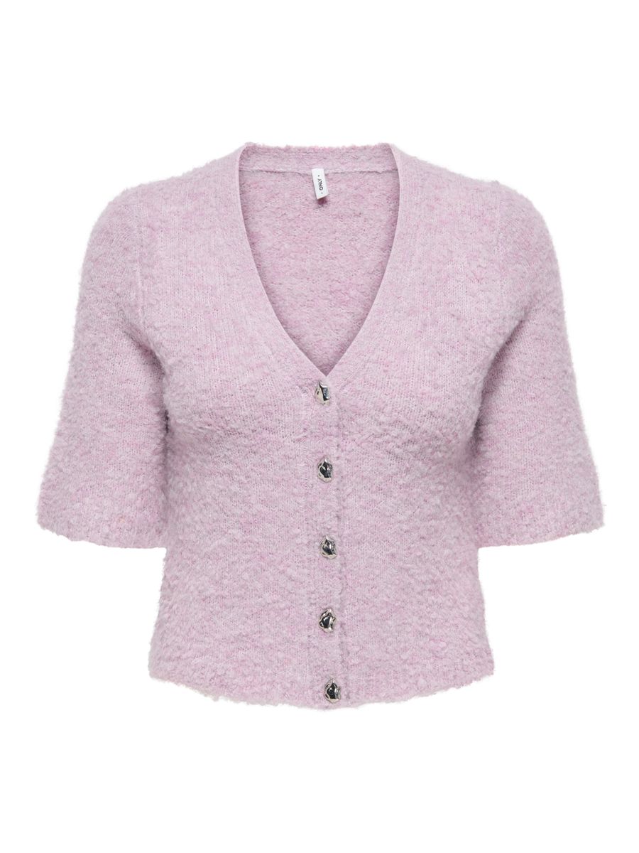 ONLBOUBLE SS V-NECK BUTTON CARDI KNT
