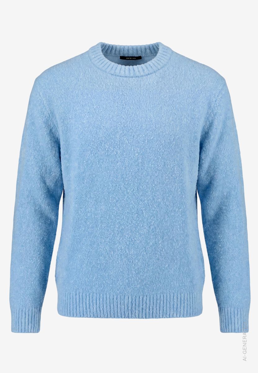 Herren Pullover aus Bouclé mit Rundhalsausschnitt