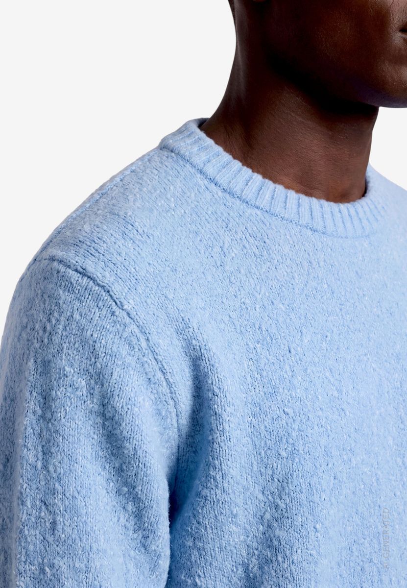 Herren Pullover aus Bouclé mit Rundhalsausschnitt