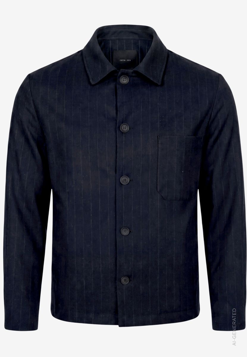 Herren Overshirt  im Regular Fit mit Streifen