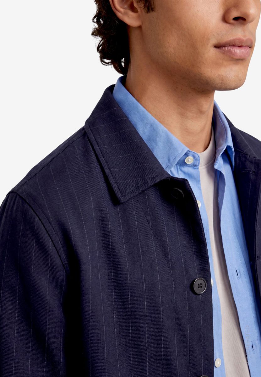 Herren Overshirt  im Regular Fit mit Streifen