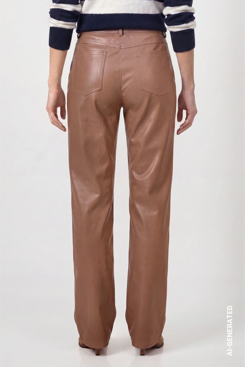 Kunstleder Wide-Leg-Hose