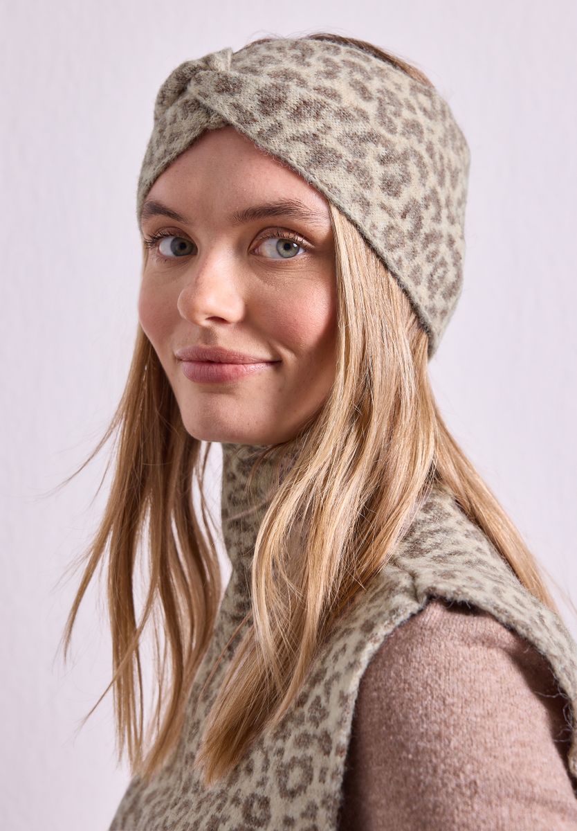 Jacquard Stirnband mit Leo-Muster