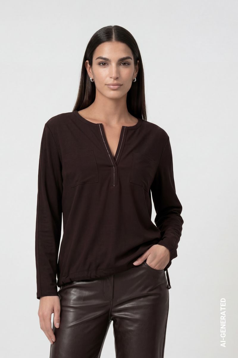 Blusenshirt mit Schmuckdetails