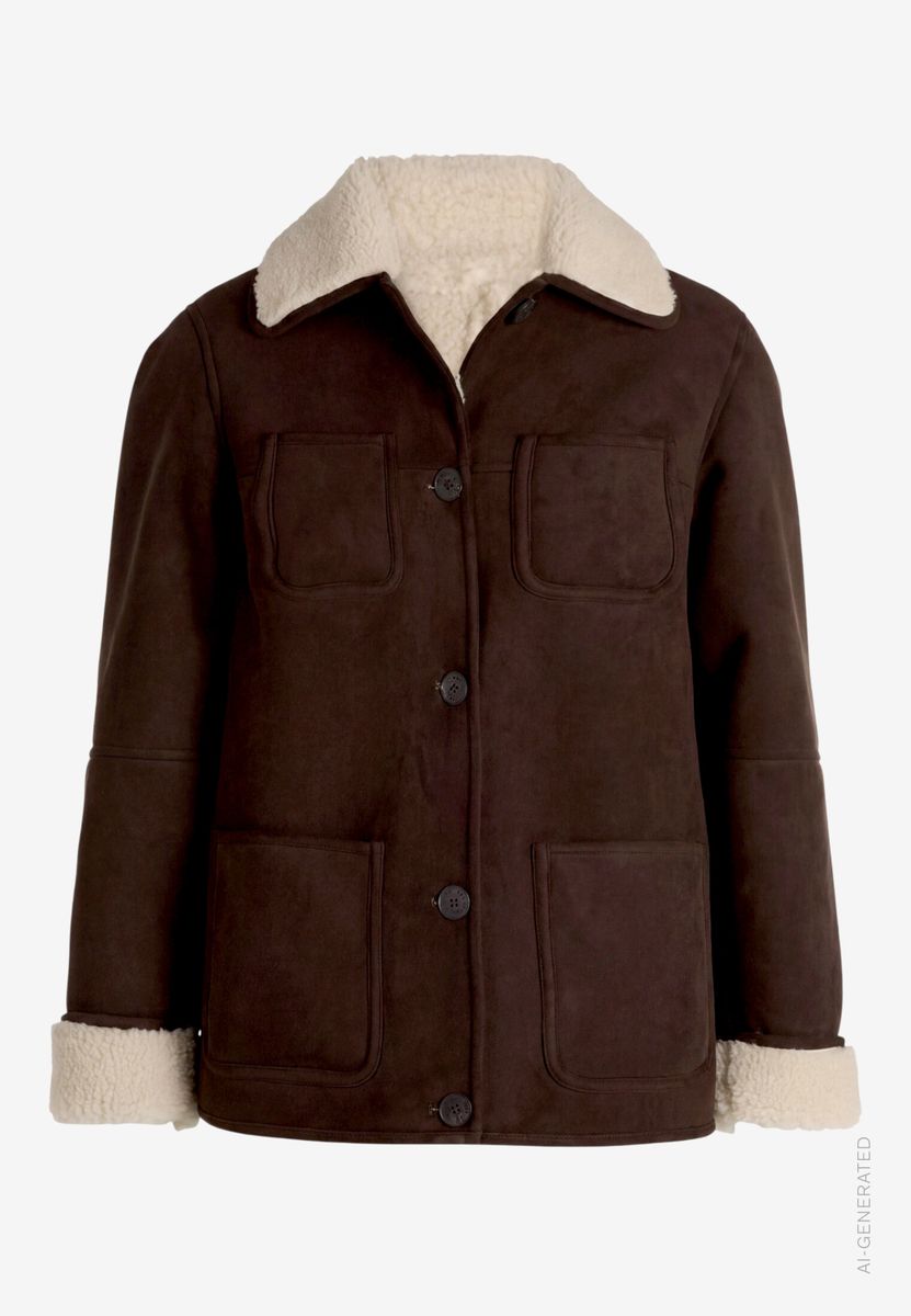 Damen Jacke in Velourslederoptik