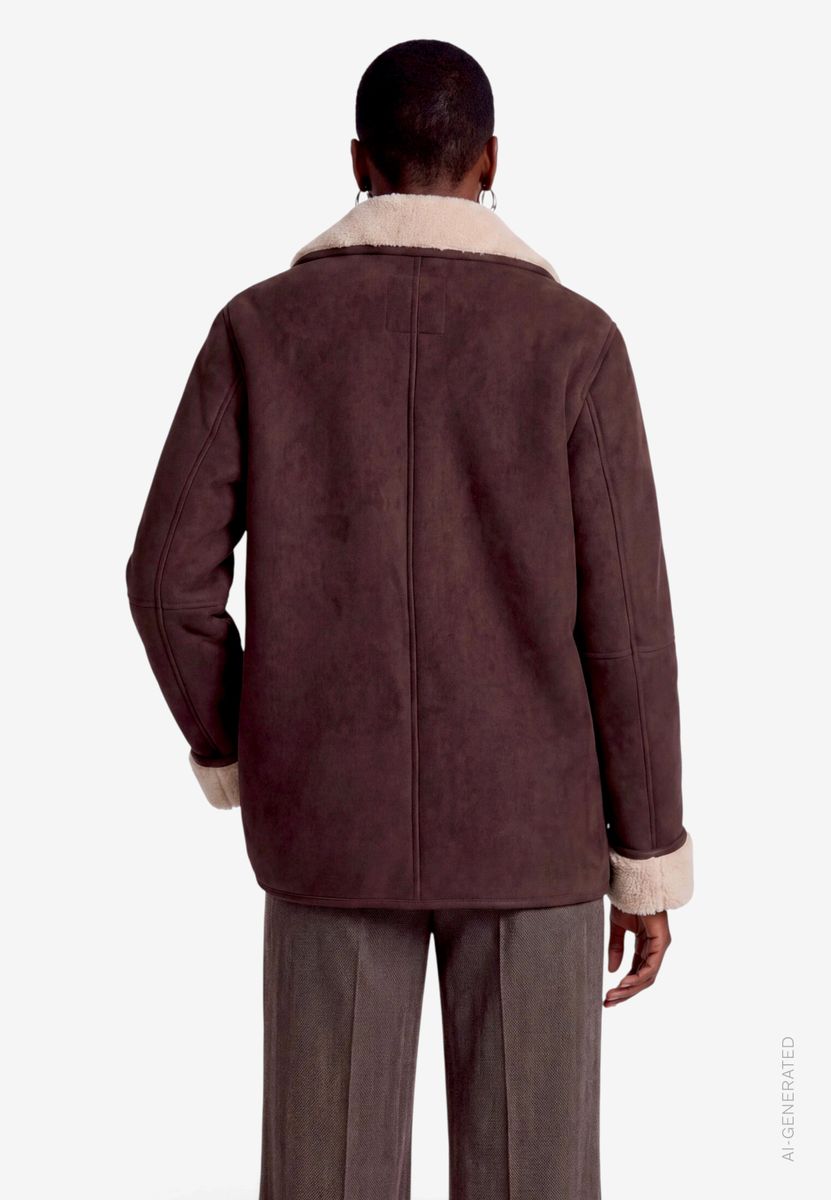 Damen Jacke in Velourslederoptik