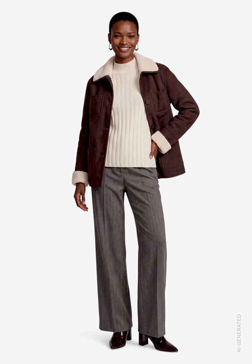 Damen Jacke in Velourslederoptik