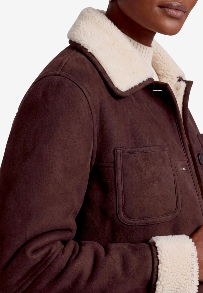Damen Jacke in Velourslederoptik